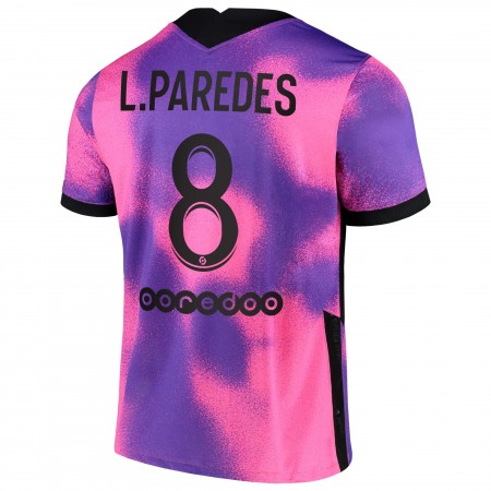 Jalkapallo Pelipaidat Paris Saint-Germain PSG Leandro Paredes 8 Fourth Jordan Paita 2021 Lyhythihainen